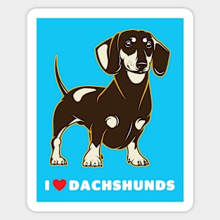 I Love Dachshunds Dog Art Sticker